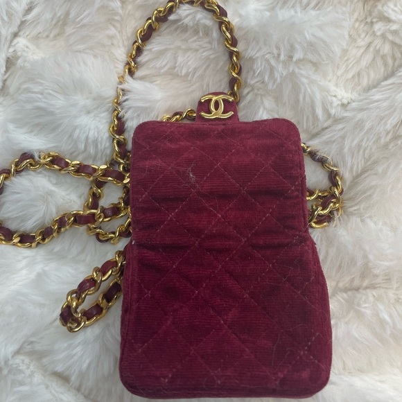Rare Vintage Chanel Nano Velvet Flap Bag - Picture 3 of 12